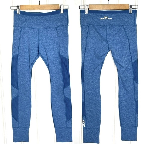 Lorna Jane Cropped Blue Leggings 400 - Picture 1 of 9